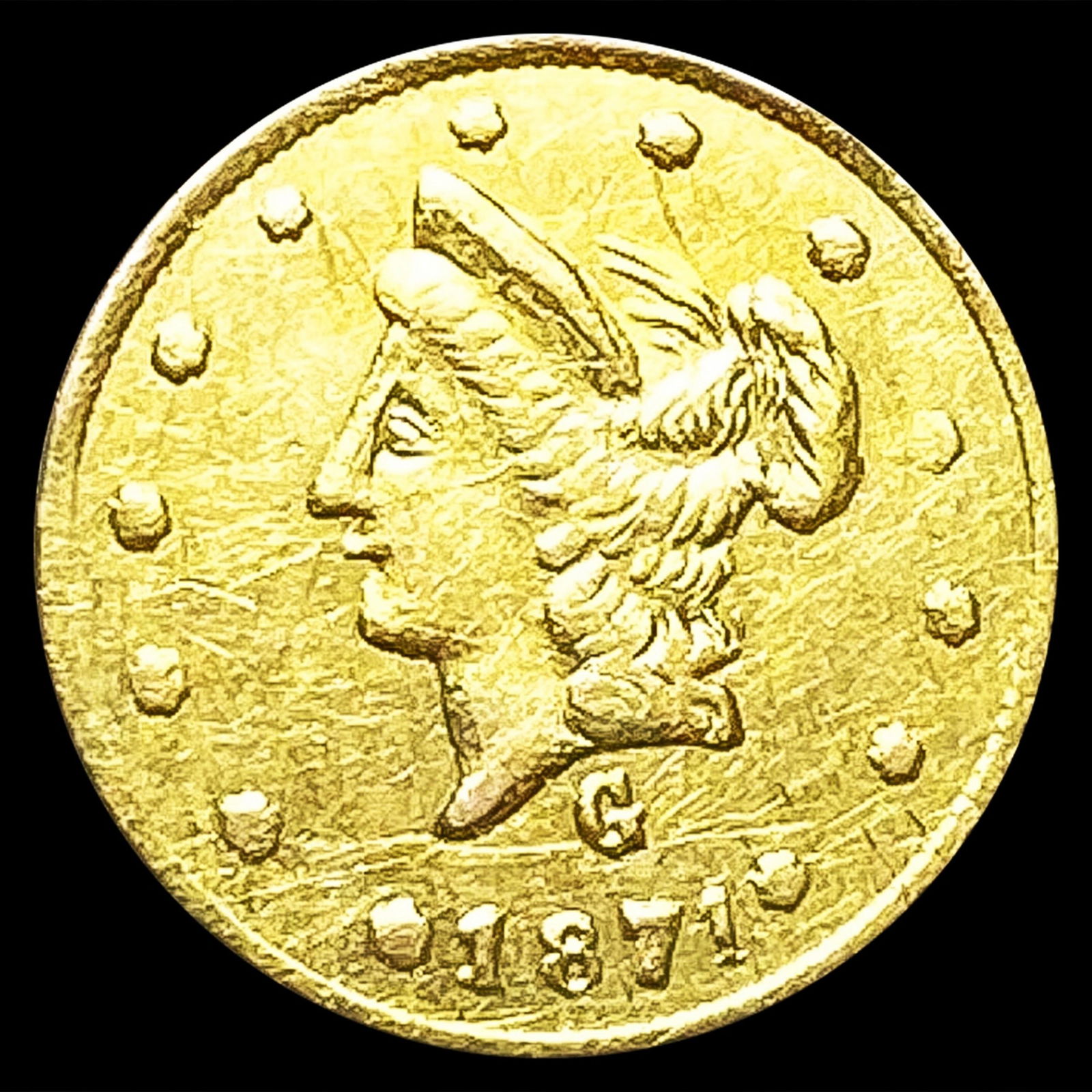 1871 Round California Gold Half Dollar NICELY CIRC (1 of 2)