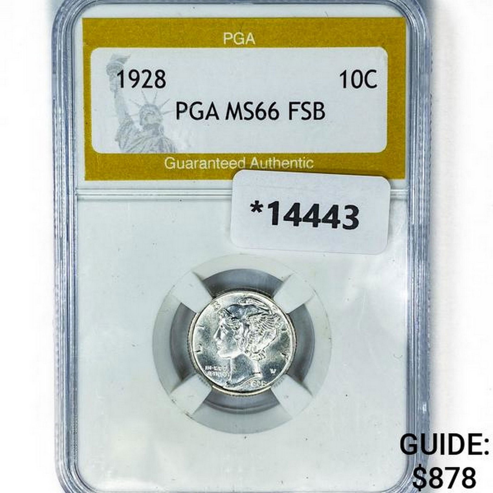 1928 Mercury Silver Dime PGA MS66 FSB (1 of 2)