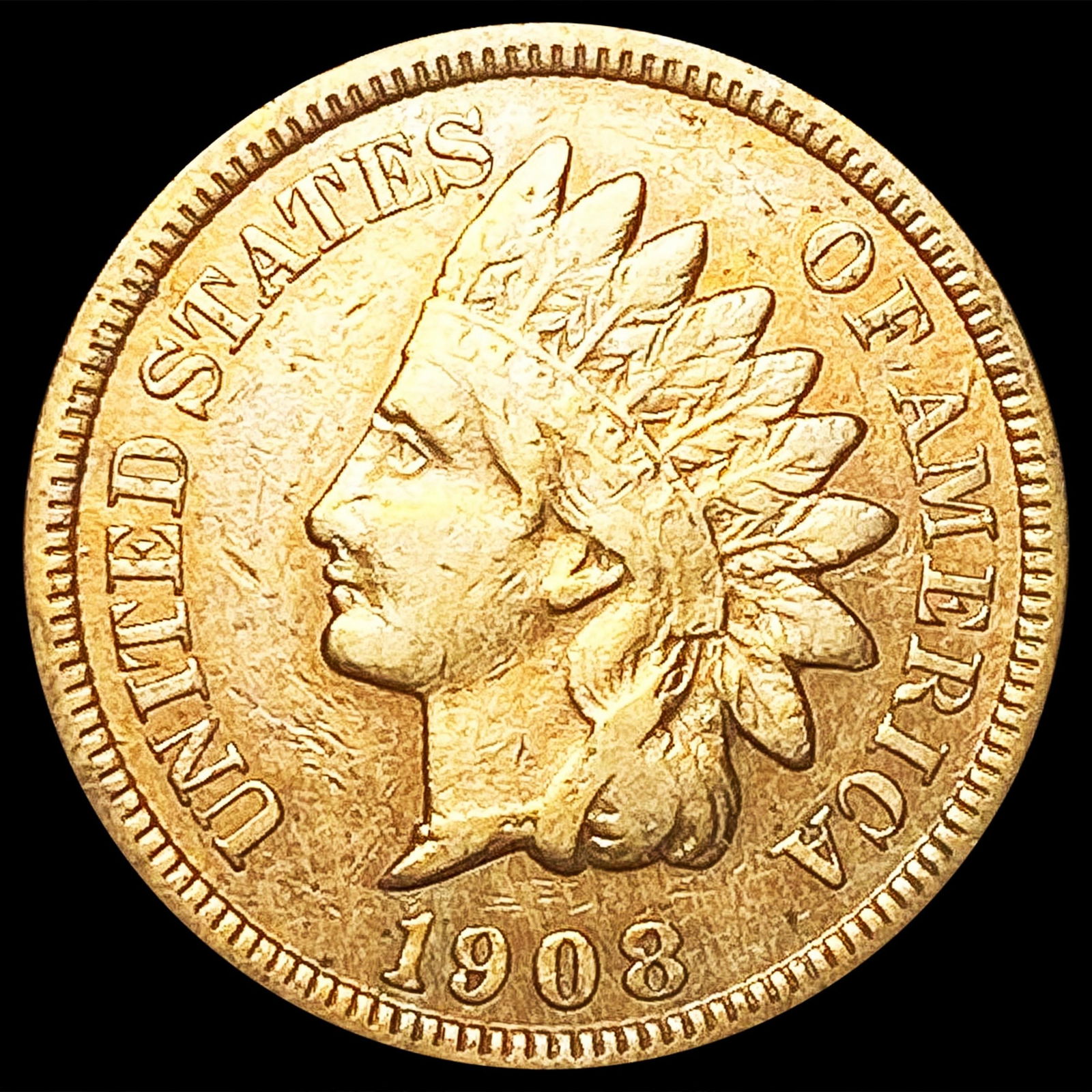 1908-S Indian Head Cent NEARLY UNCIRCULATED (1 of 2)