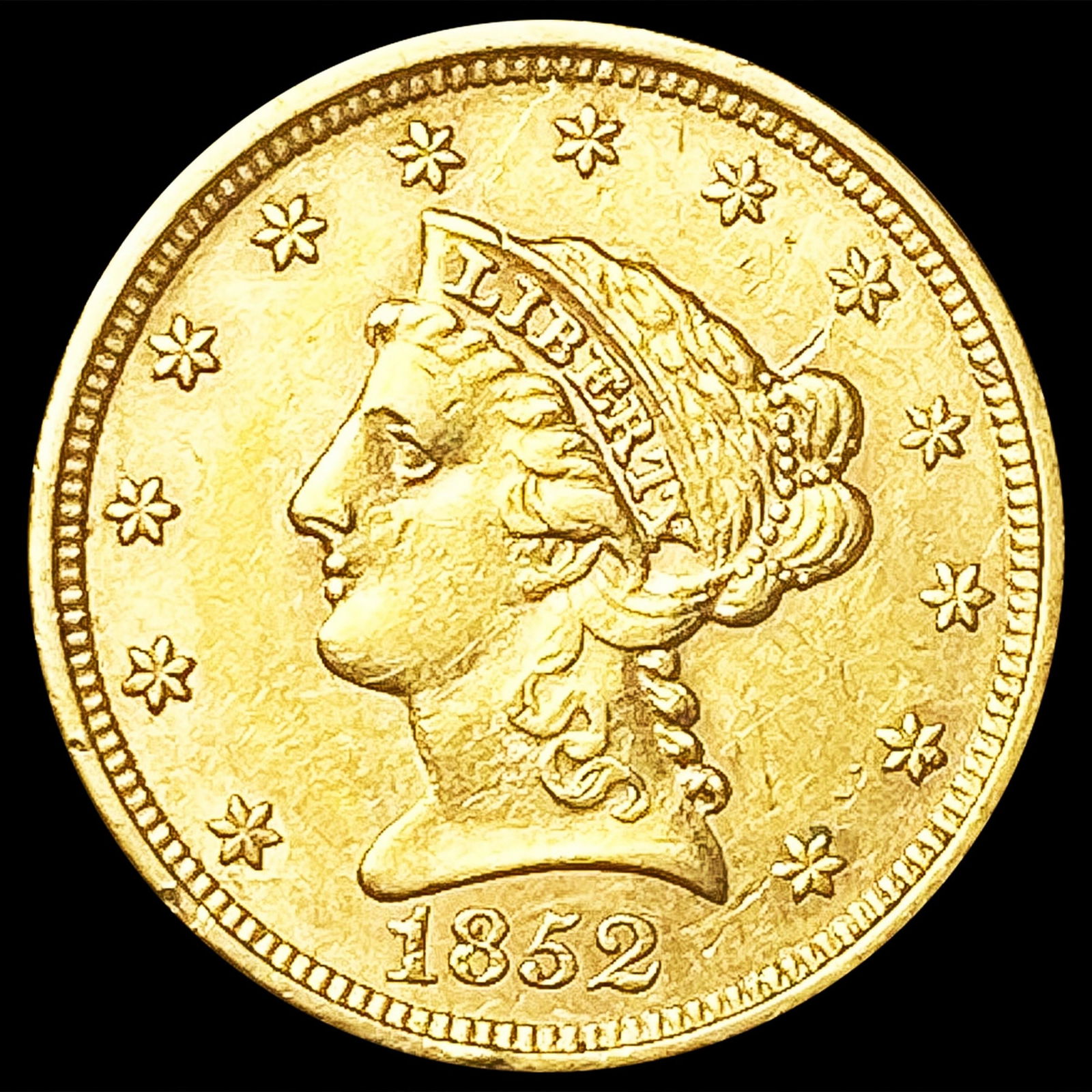 1852 $2.50 Gold Quarter Eagle LIGHTLY CIRCULATED (1 of 2)