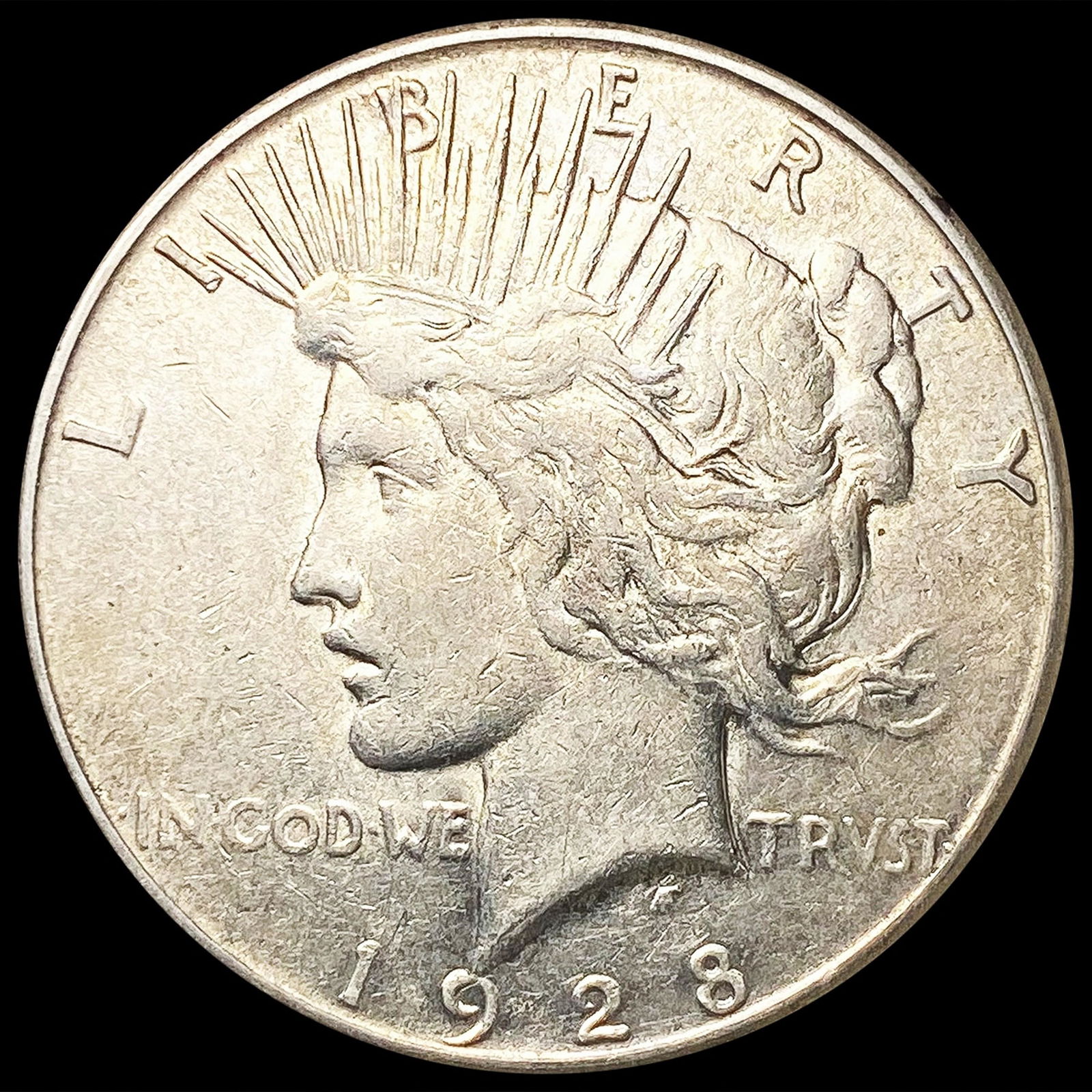 1928-S Silver Peace Dollar NEARLY UNCIRCULATED (1 of 2)