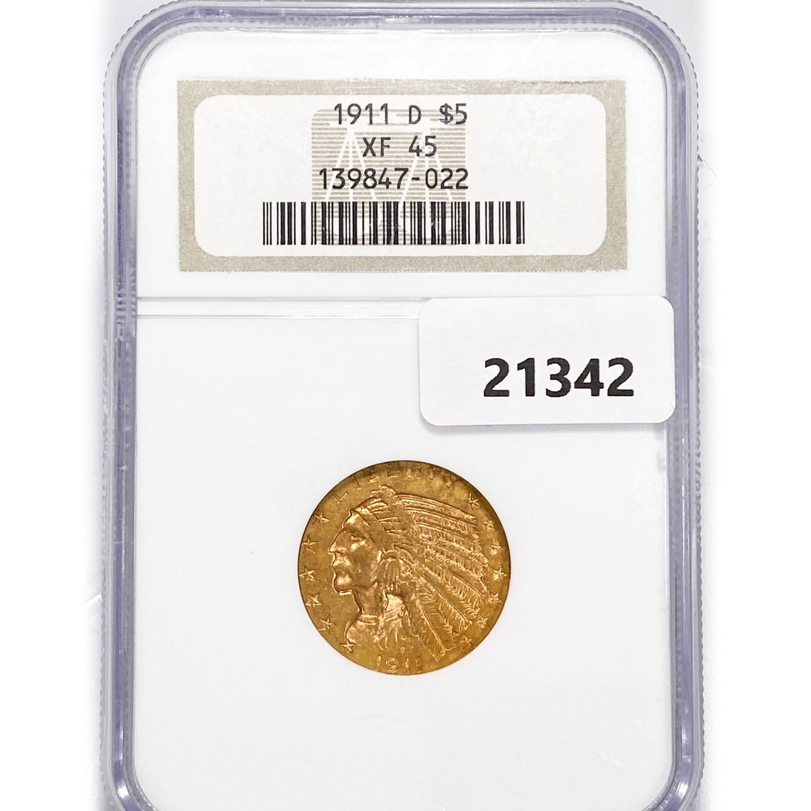 1911-D $5 Gold Half Eagle NGC XF45 (1 of 2)