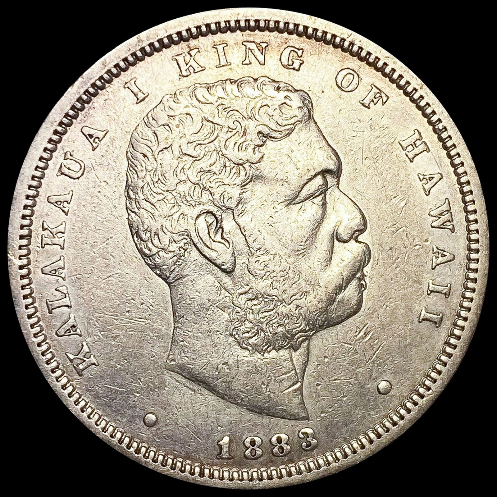 1883 Kingdom of Hawaii Half Dollar CLOSELY UNCIRCU (1 of 2)