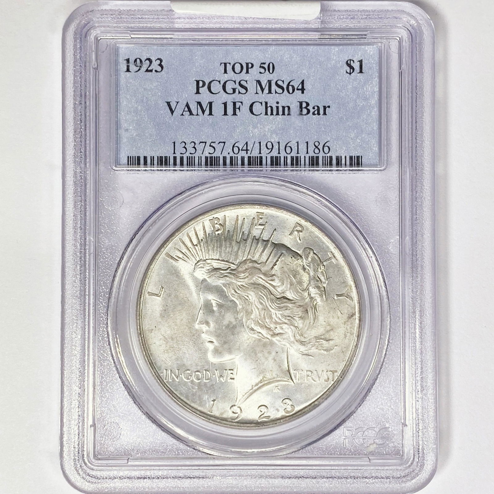 1923 Silver Peace Dollar PCGS MS64 VAM 1F Chin Bar (1 of 2)