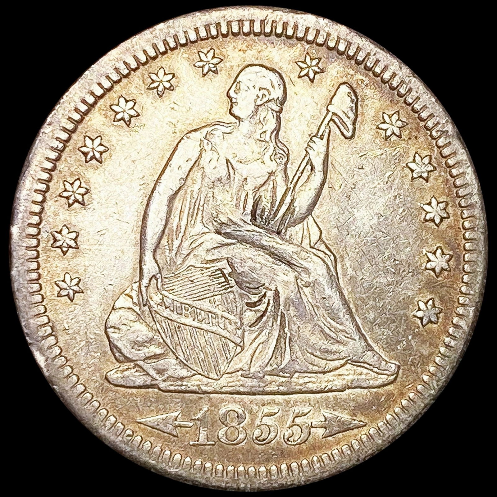 1855-S Seated Liberty Quarter HIGH GRADE (1 of 2)