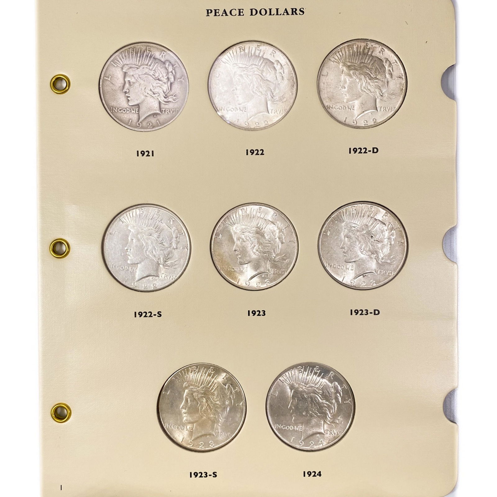 1921-1935 Peace Silver Dollar Book (24 Coins) (1 of 7)