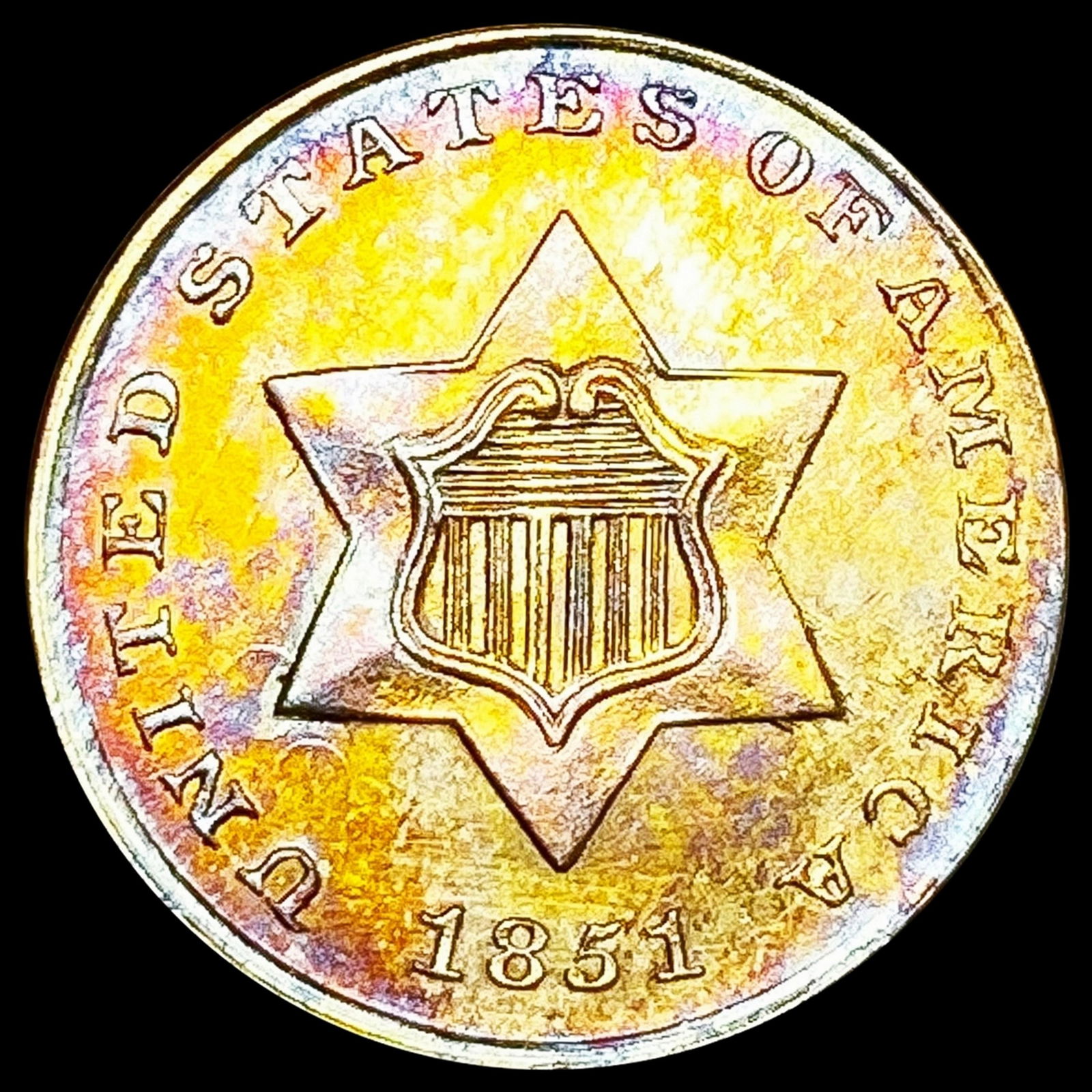 1851 Silver Three Cent UNCIRCULATED (1 of 2)