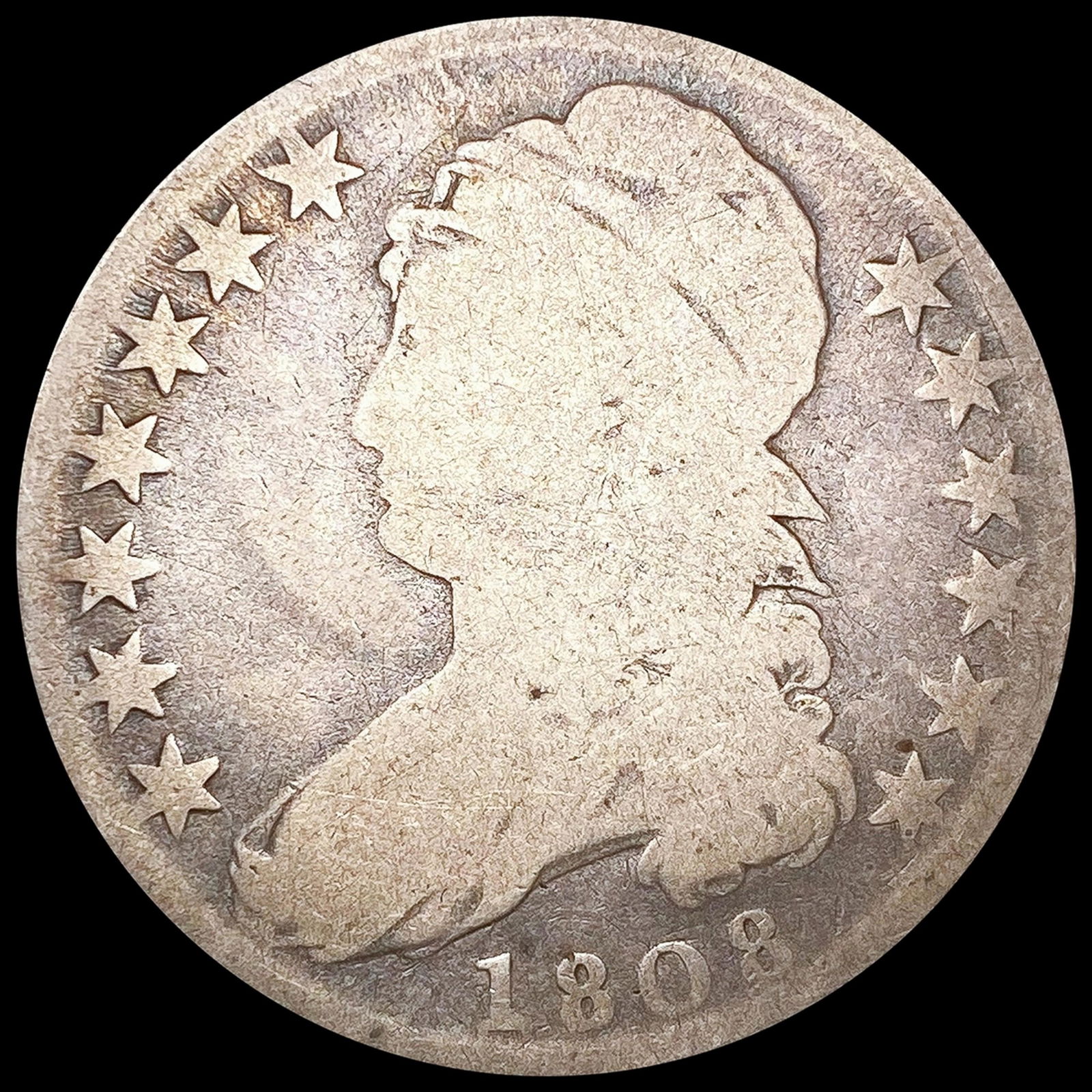 1808 Capped Bust Half Dollar NICELY CIRCULATED (1 of 2)