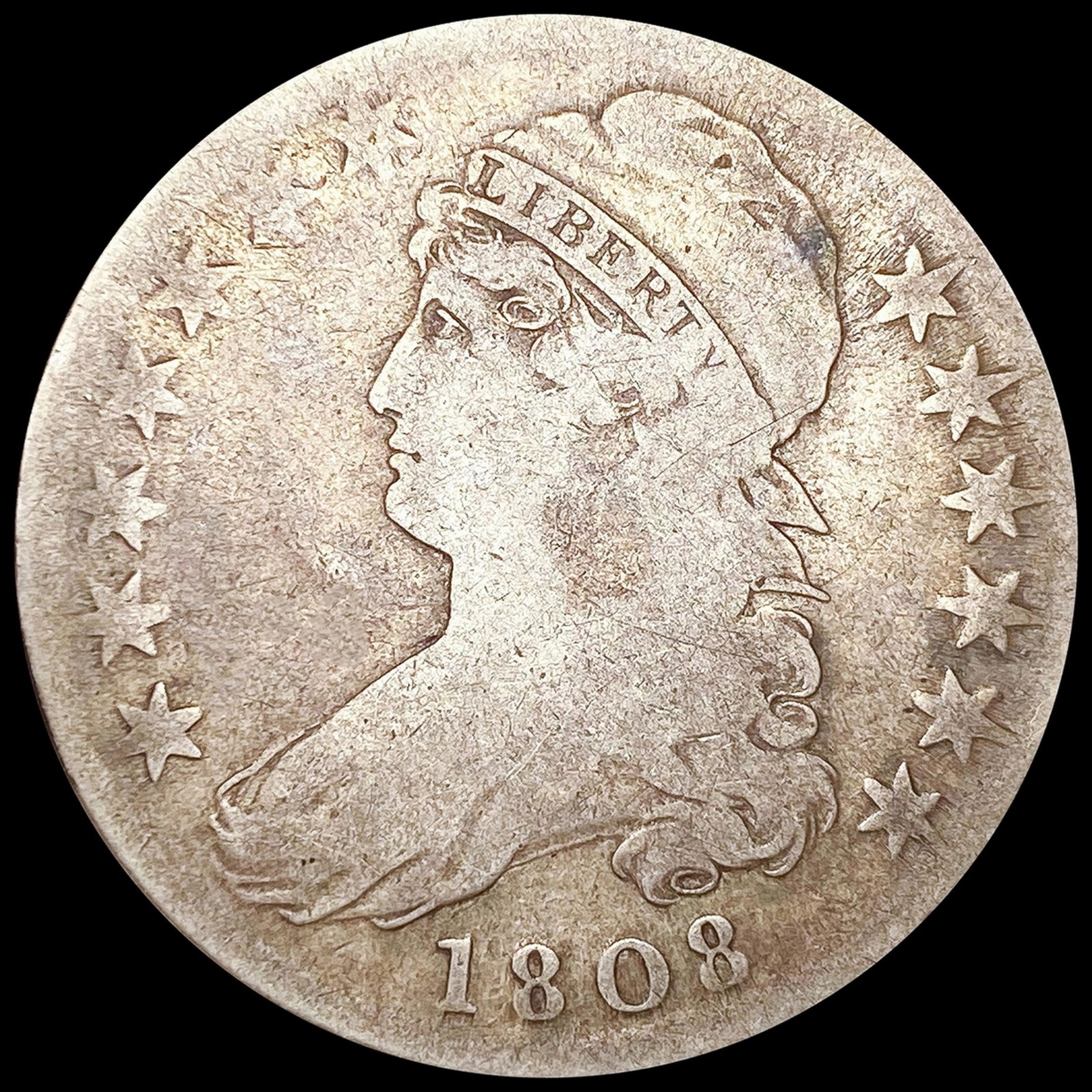 1808 Capped Bust Half Dollar NICELY CIRCULATED (1 of 2)