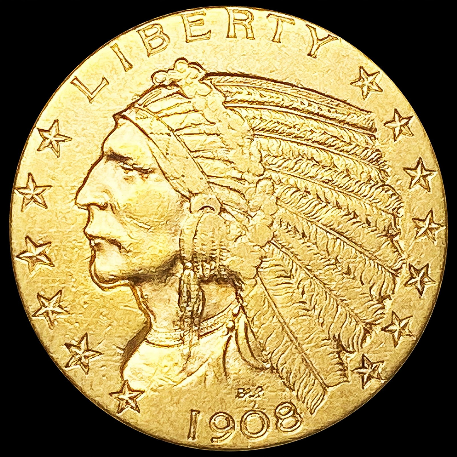 1908 $5 Gold Half Eagle NEARLY UNCIRCULATED (1 of 2)
