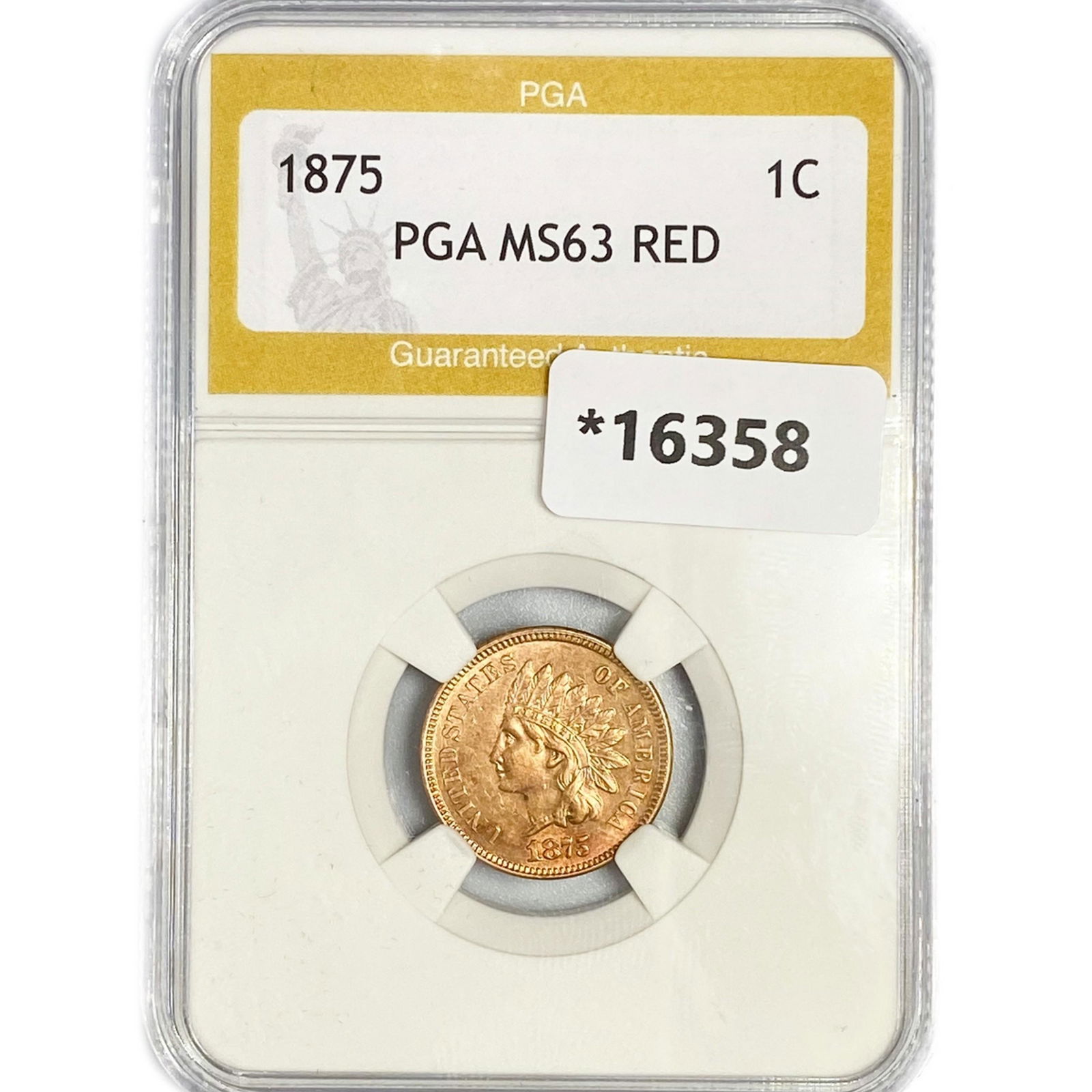 1875 Indian Head Cent PGA MS63 RED (1 of 2)