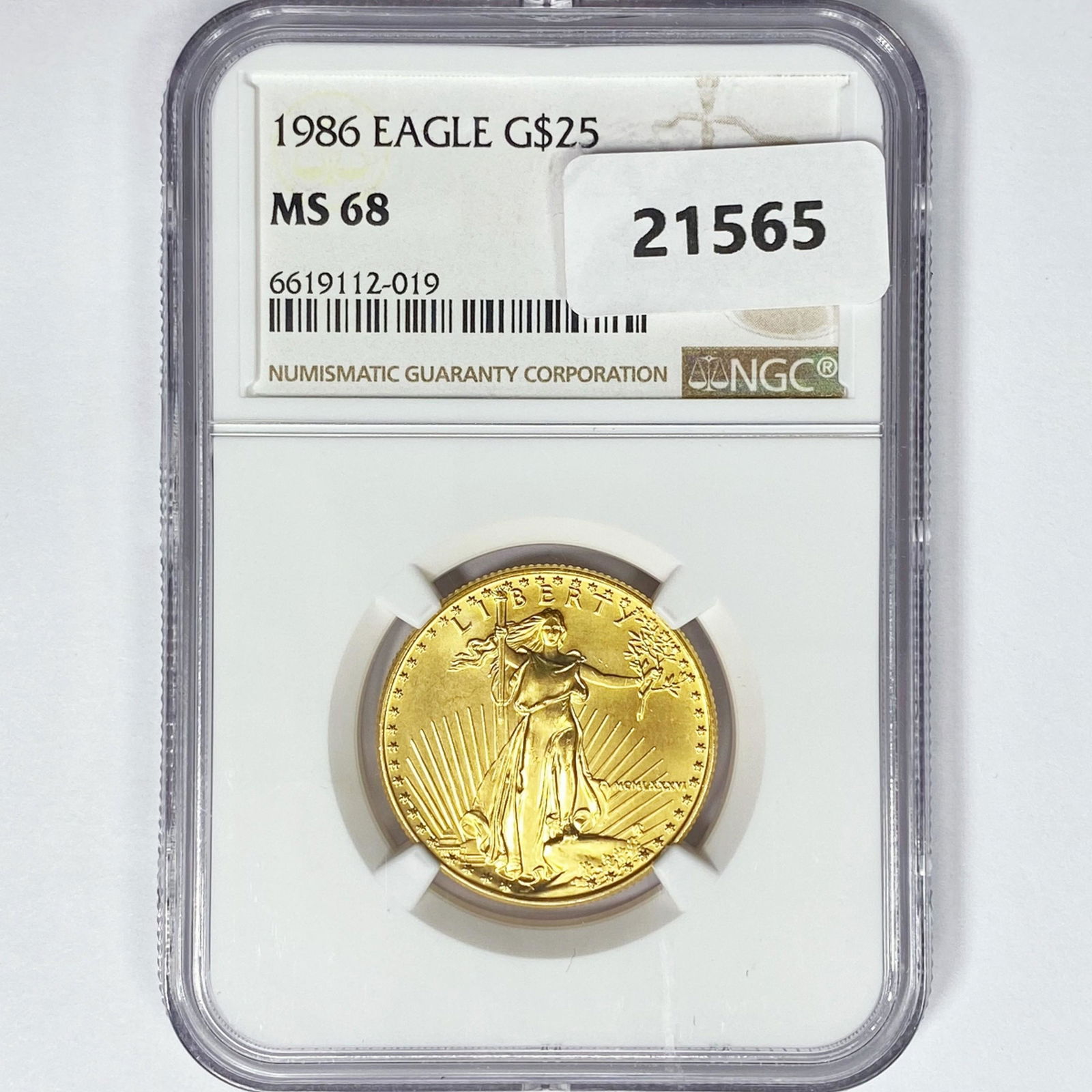 1986 $25 1/2oz American Gold Eagle NGC MS68 (1 of 2)