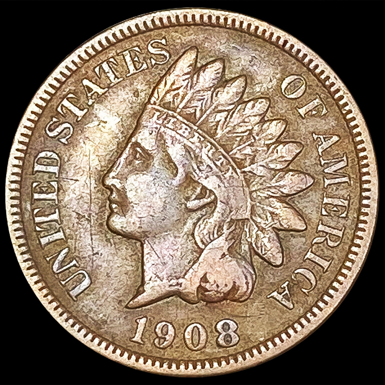 1908-S Indian Head Cent CLOSELY UNCIRCULATED (1 of 2)