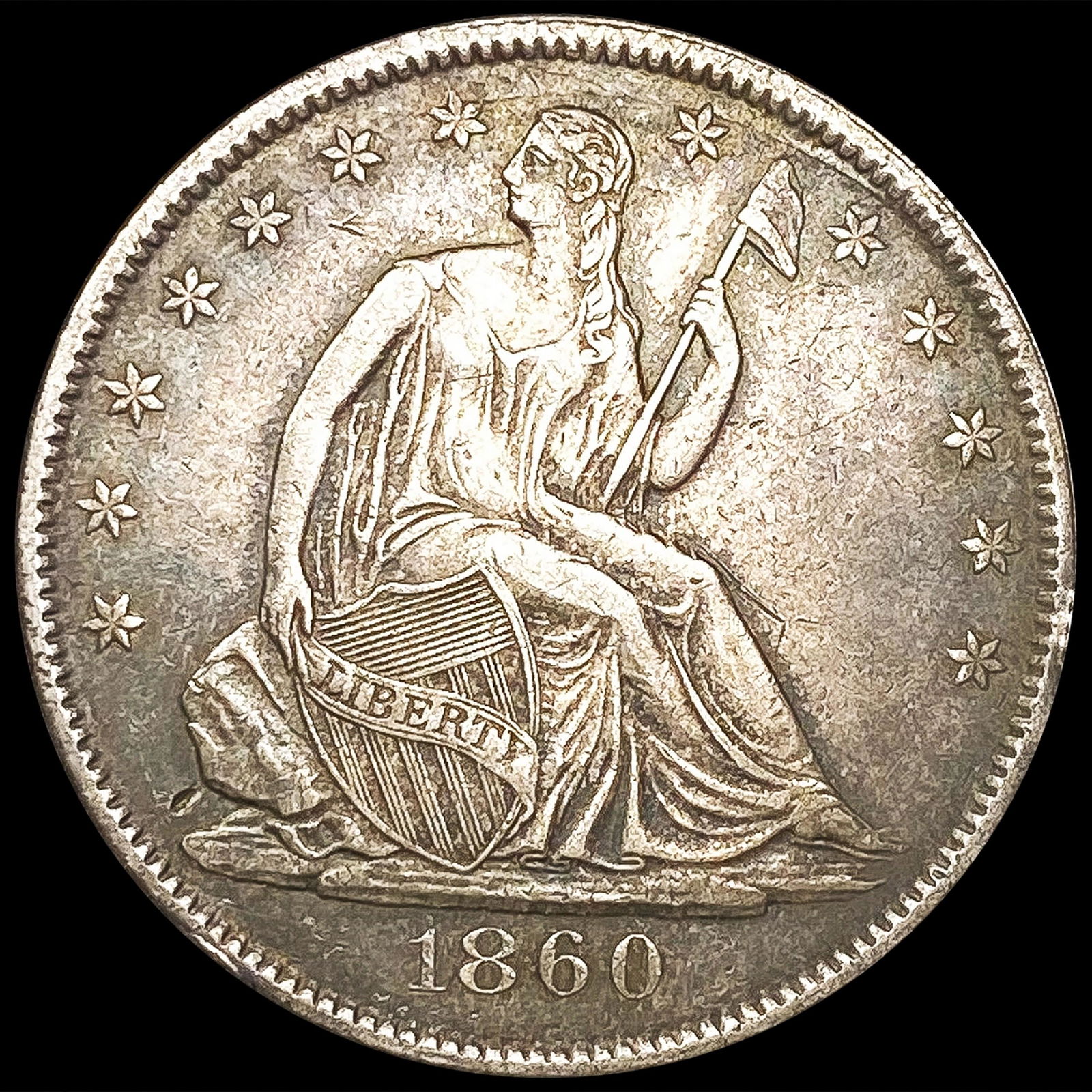 1860-O Seated Liberty Half Dollar NEARLY UNCIRCULA (1 of 2)