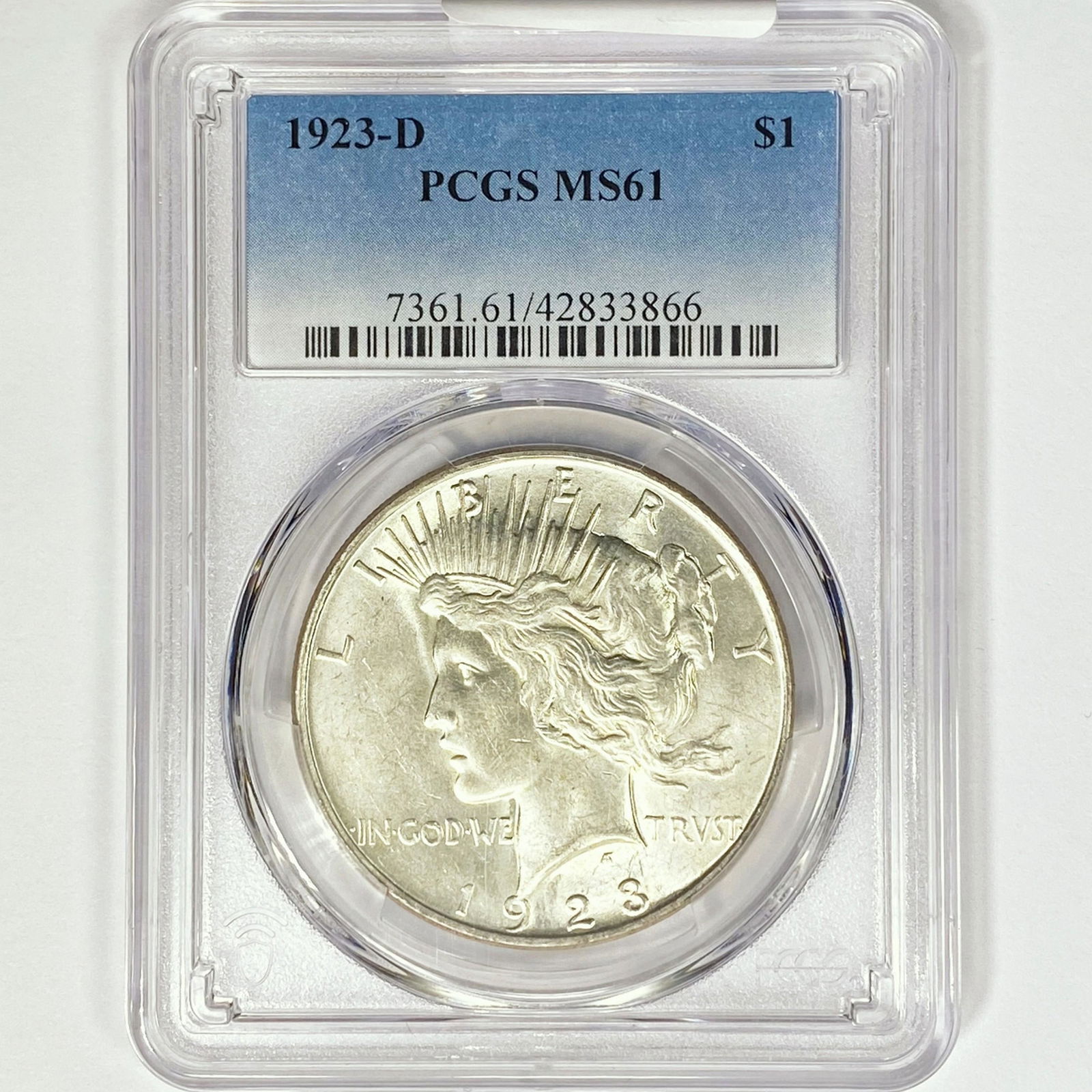1923-D Silver Peace Dollar PCGS MS61 (1 of 2)