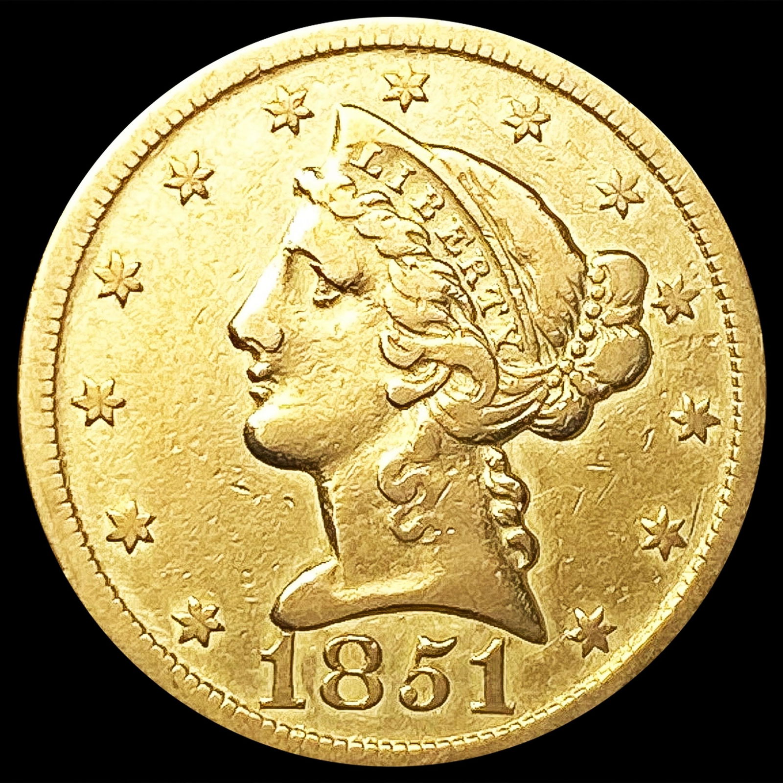 1851 $5 Gold Half Eagle NICELY CIRCULATED (1 of 2)