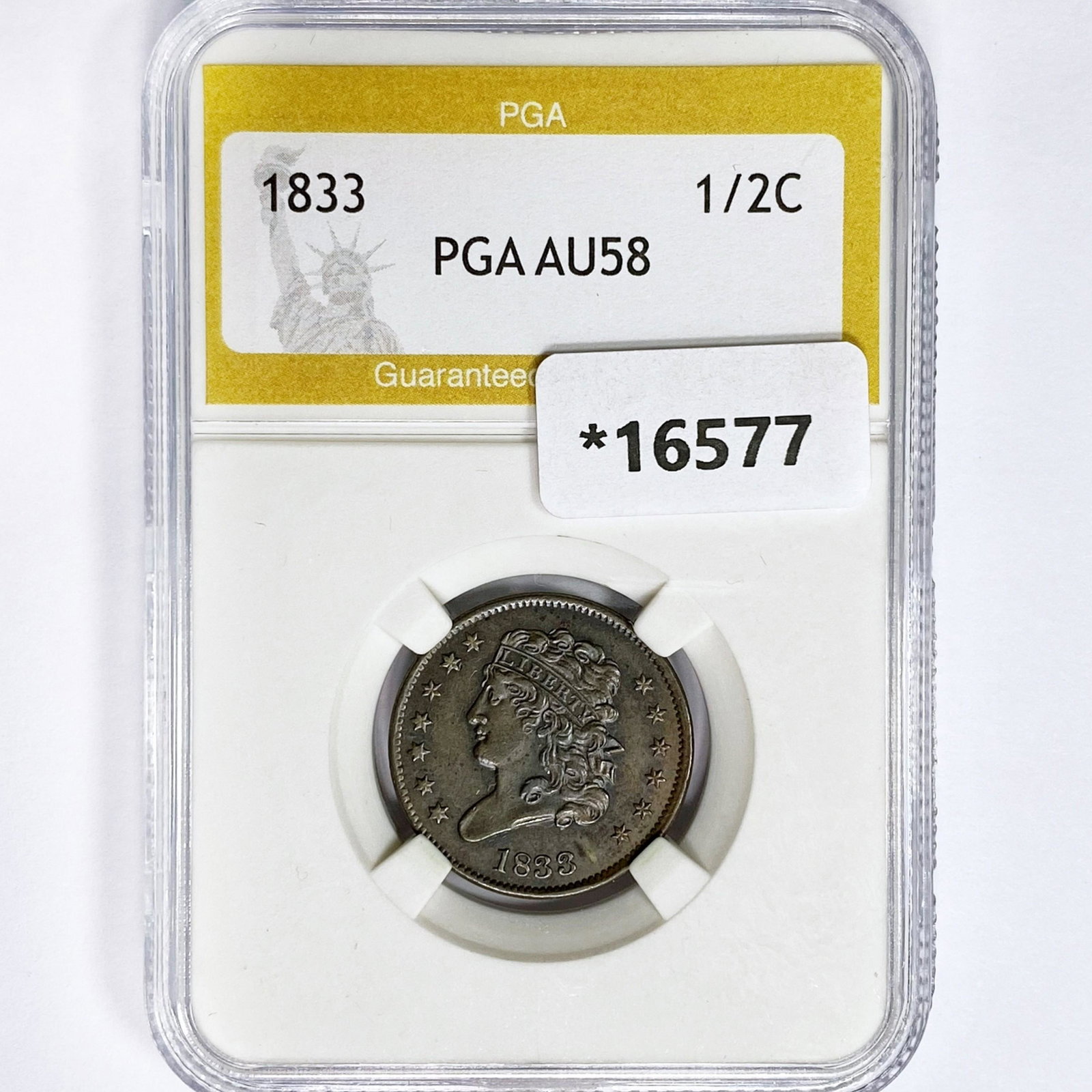 1833 Classic Head Half Cent PGA AU58 (1 of 2)