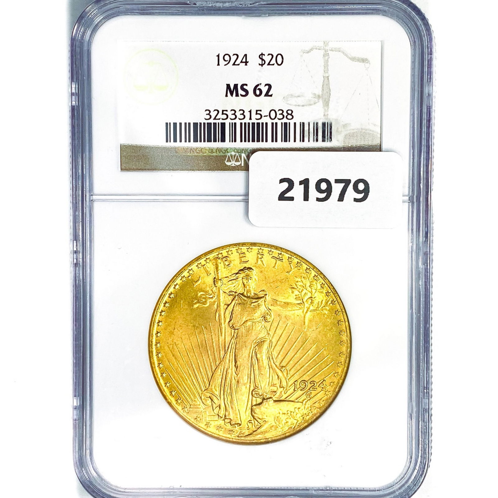 1924 $20 Gold Double Eagle NGC MS62 (1 of 2)