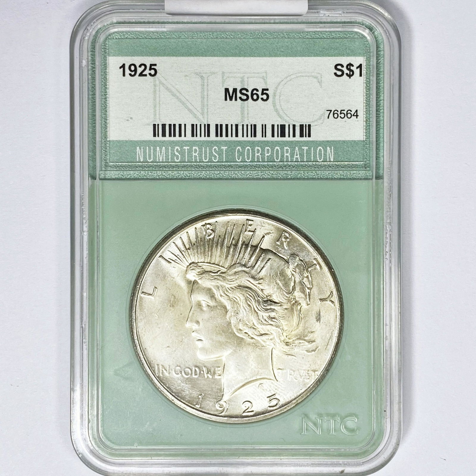 1925 Silver Peace Dollar NTC MS65 (1 of 2)