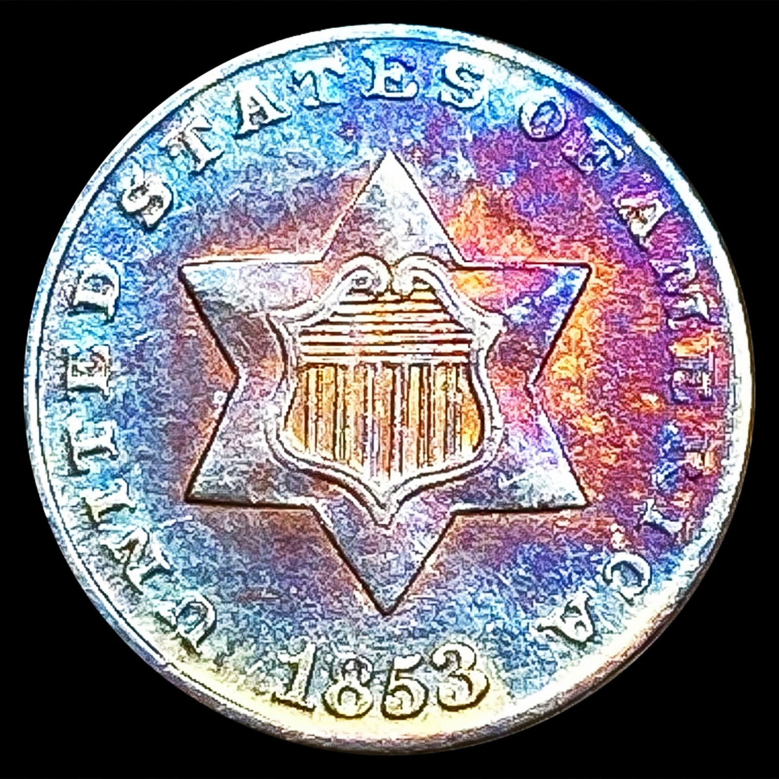 1853 Silver Three Cent CHOICE BU (1 of 2)
