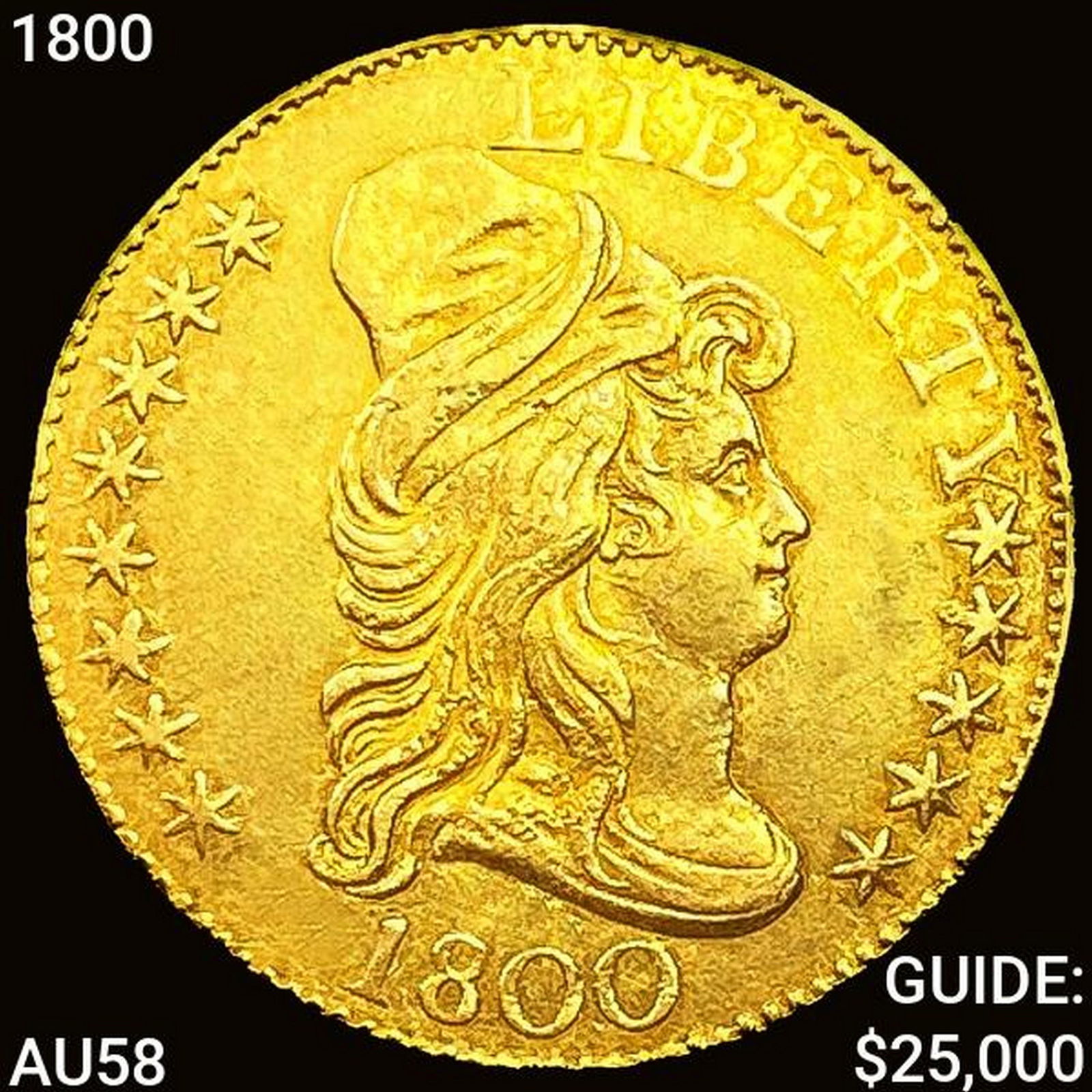 1800 $5 Gold Half Eagle CHOICE AU (1 of 2)
