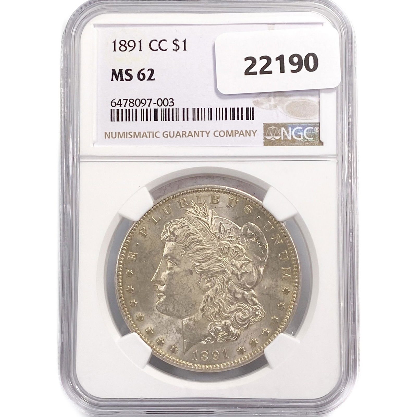 1891-CC Morgan Silver Dollar NGC MS62 (1 of 2)
