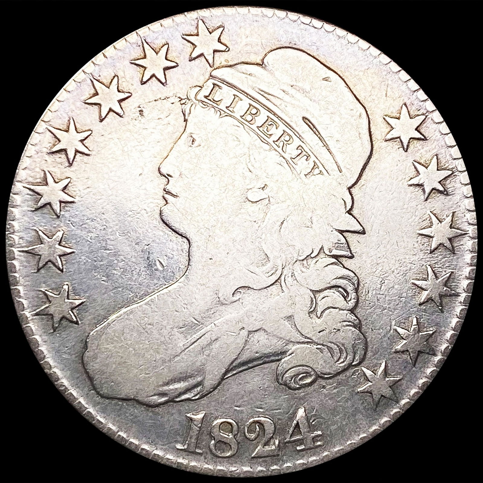 1824 Capped Bust Half Dollar NICELY CIRCULATED (1 of 2)