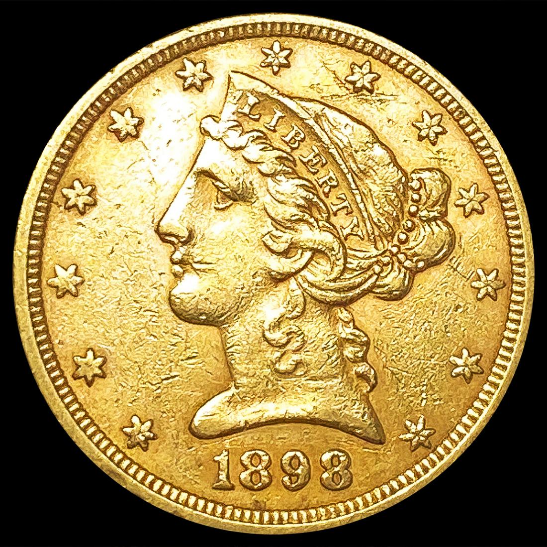 1898 $5 Gold Half Eagle CLOSELY UNCIRCULATED (1 of 2)