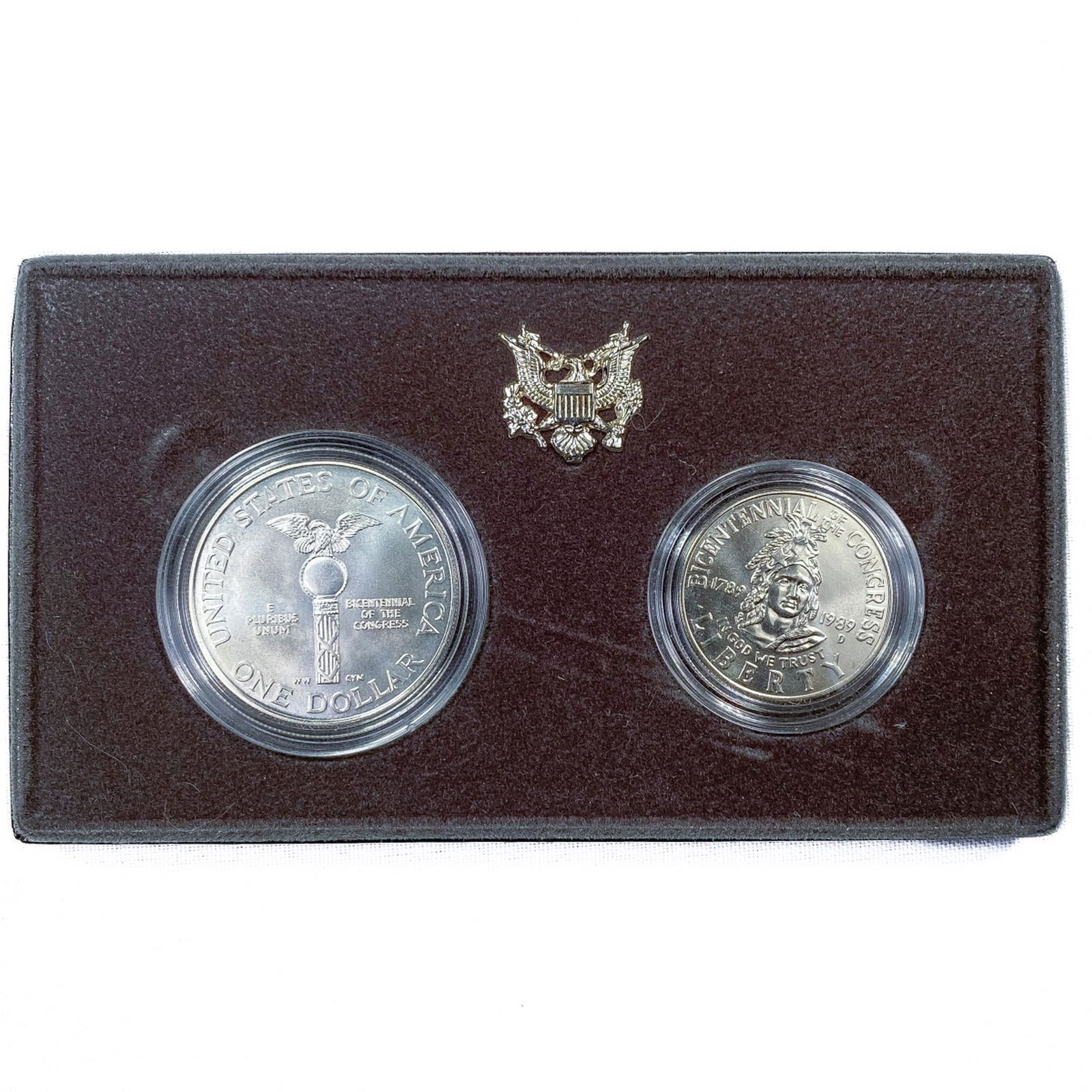 1989 US Congressional Silver Coin 2 Coin Set UNC (1 of 3)