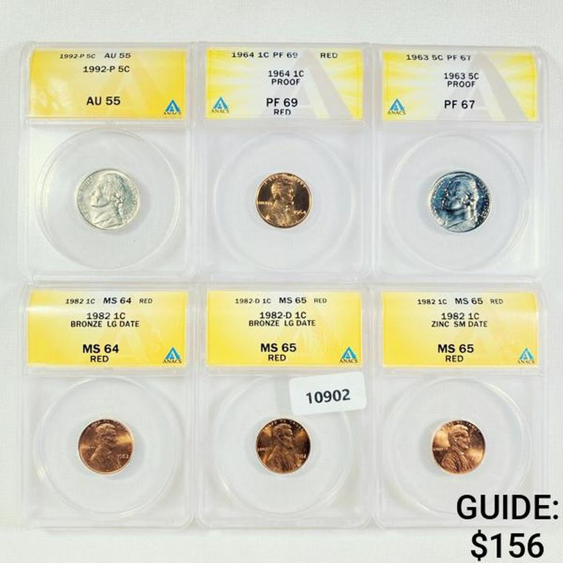 1963-1992 Set (6) 4 Lincoln Memorial, 2 Jefferson: 1963-1992 Set (6) 4 Lincoln Memorial, 2 Jefferson