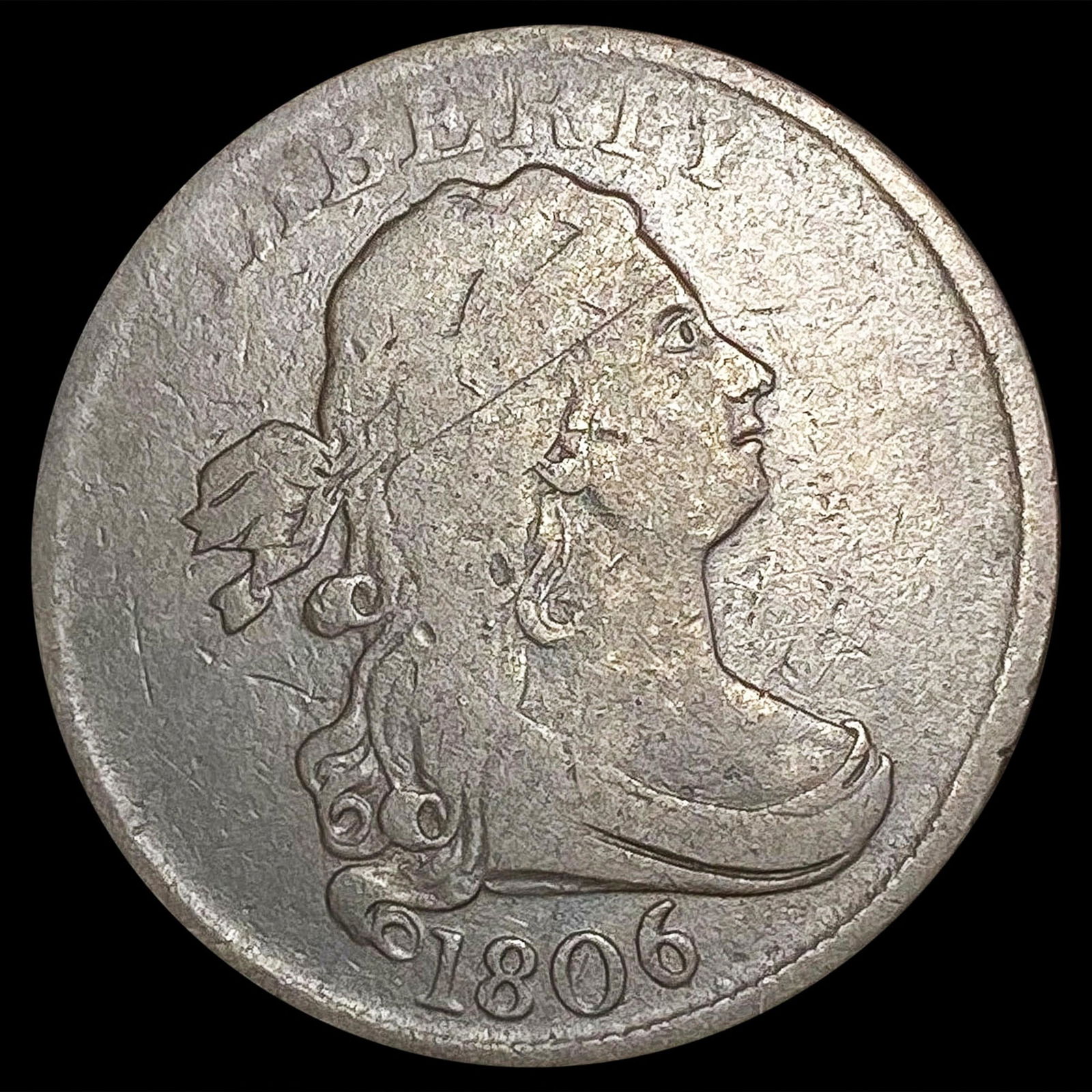 1806 Sm 6 No Stems Draped Bust Half Cent NICE CIRC (1 of 2)