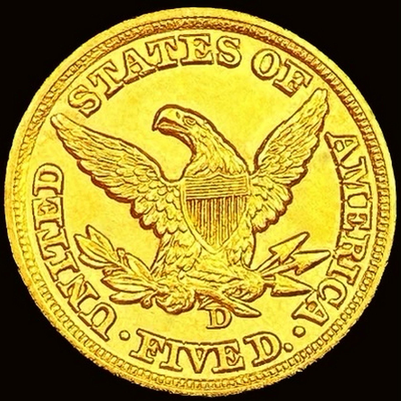 1849-D $5 Gold Half Eagle GEM BU (1 of 1)