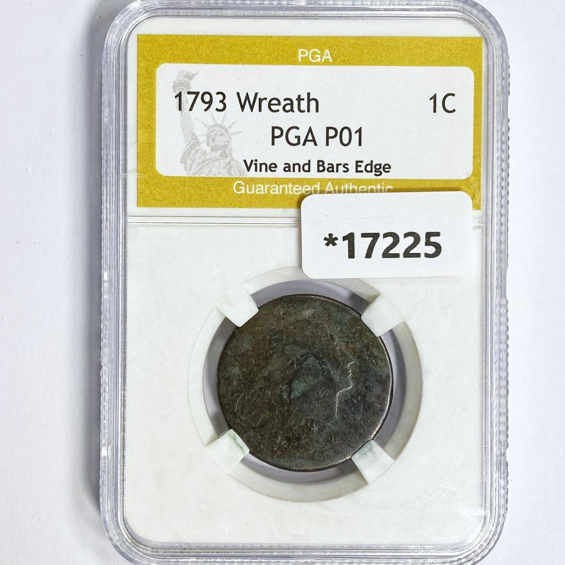 1793 Wreath Large Cent PGA PR01 Vine & Bars Edge (1 of 2)