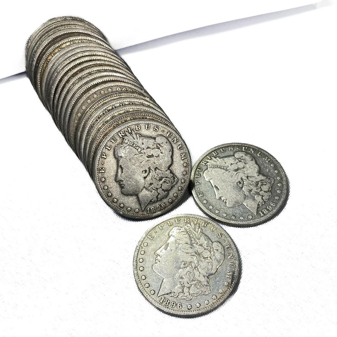 1896-1897 Morgan Silver Dollar Roll (22 Coins) BU (1 of 4)