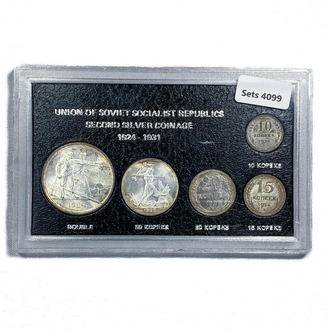 1924-1928 Soviet Union Silver Coinage Set (1 of 2)