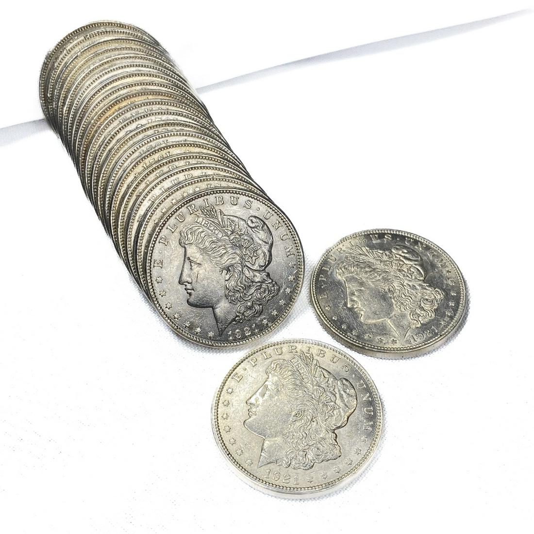 1921 Morgan Silver Dollar Roll (20 Coins) BU (1 of 4)