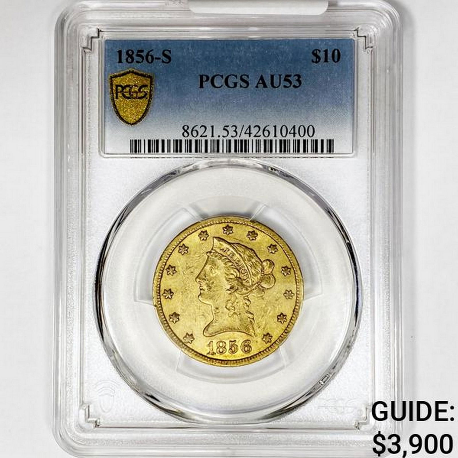 1856-S $10 Gold Eagle PCGS AU53 (1 of 2)