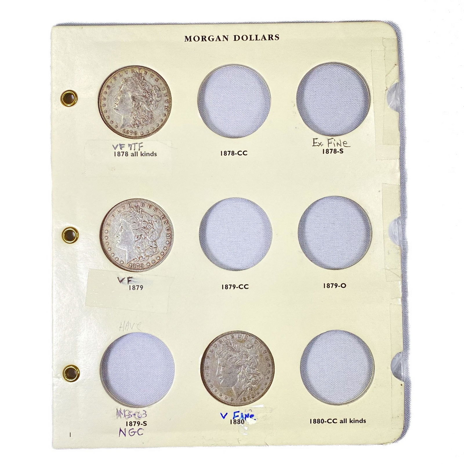 1878-1891 Morgan SIlver Dollar Book (12 Coins) (1 of 13)
