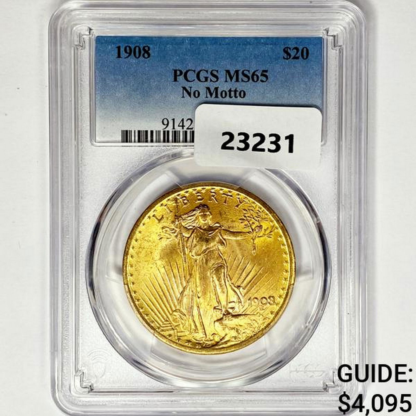1908 $20 Gold Double Eagle PCGS MS65 No Motto (1 of 2)
