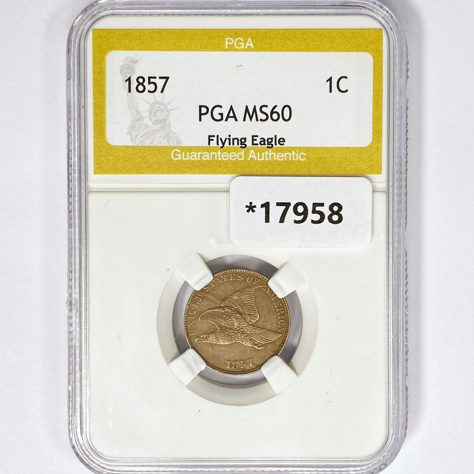 1857 Flying Eagle Cent PGA MS60 (1 of 2)