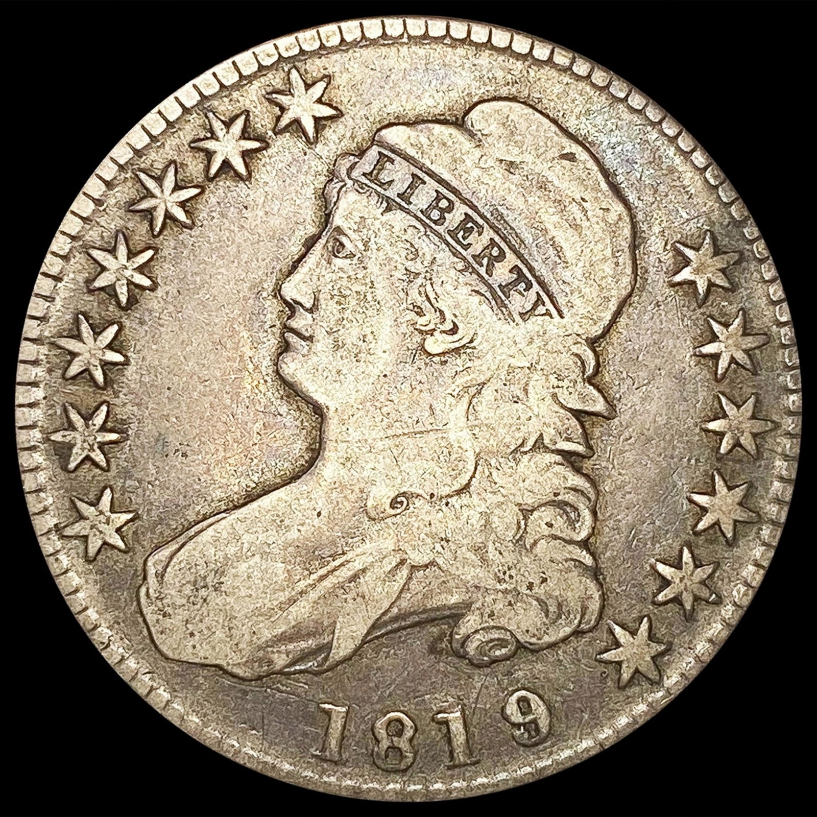 1819 0-103A Cap Bust Half Dollar R5 NICELY (1 of 2)