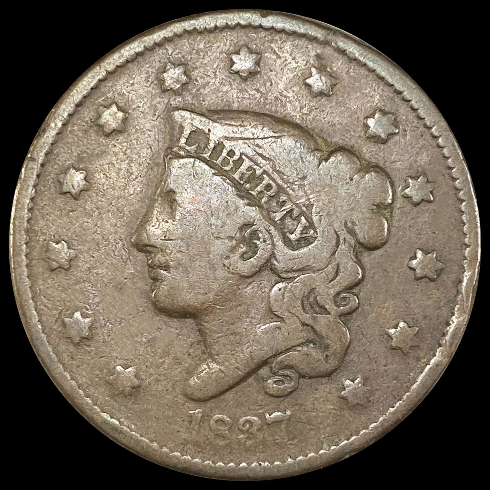 1837 Large Cent NICELY CIRCULATED (1 of 2)