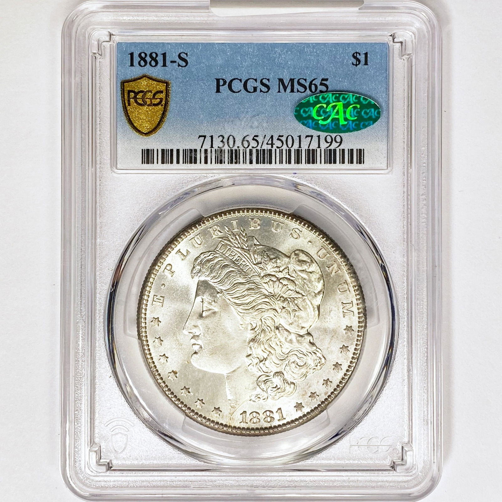 1881-S CAC Morgan Silver Dollar PCGS MS65 (1 of 2)