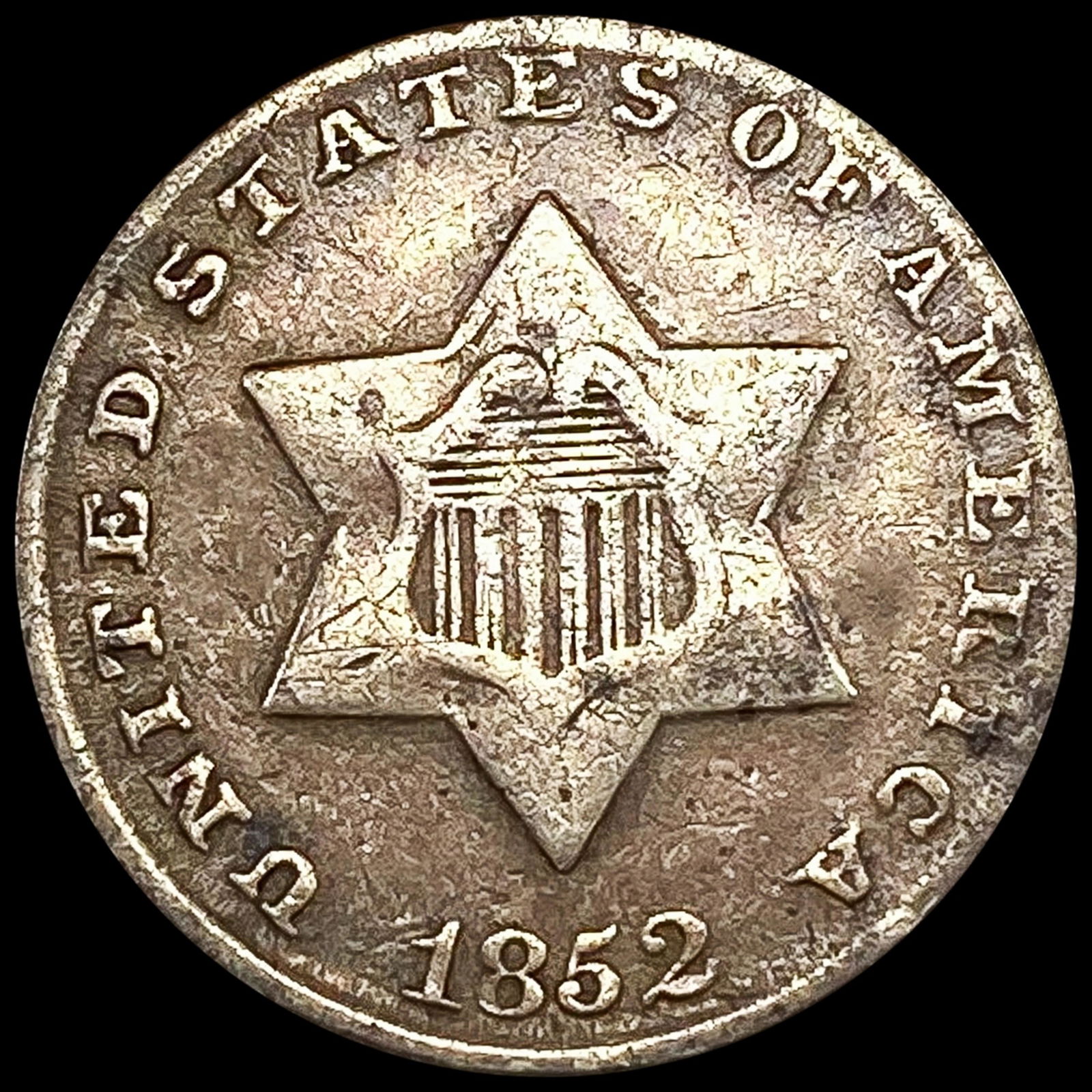 1852 Silver Three Cent LIGHTLY CIRCULATED (1 of 2)
