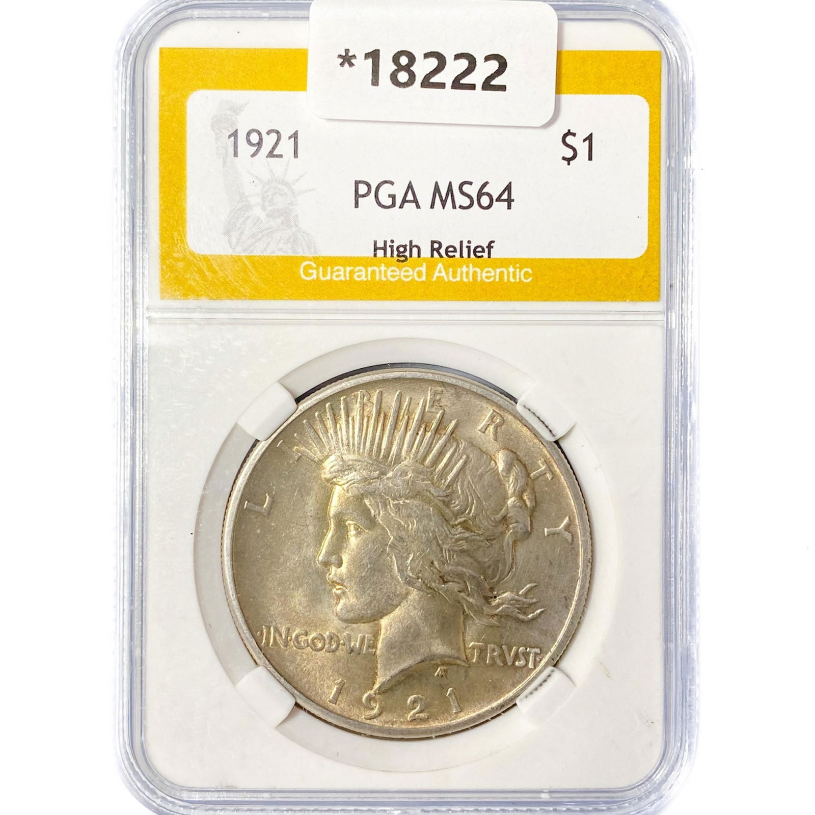 1921 Silver Peace Dollar PGA MS64 High Relief (1 of 2)