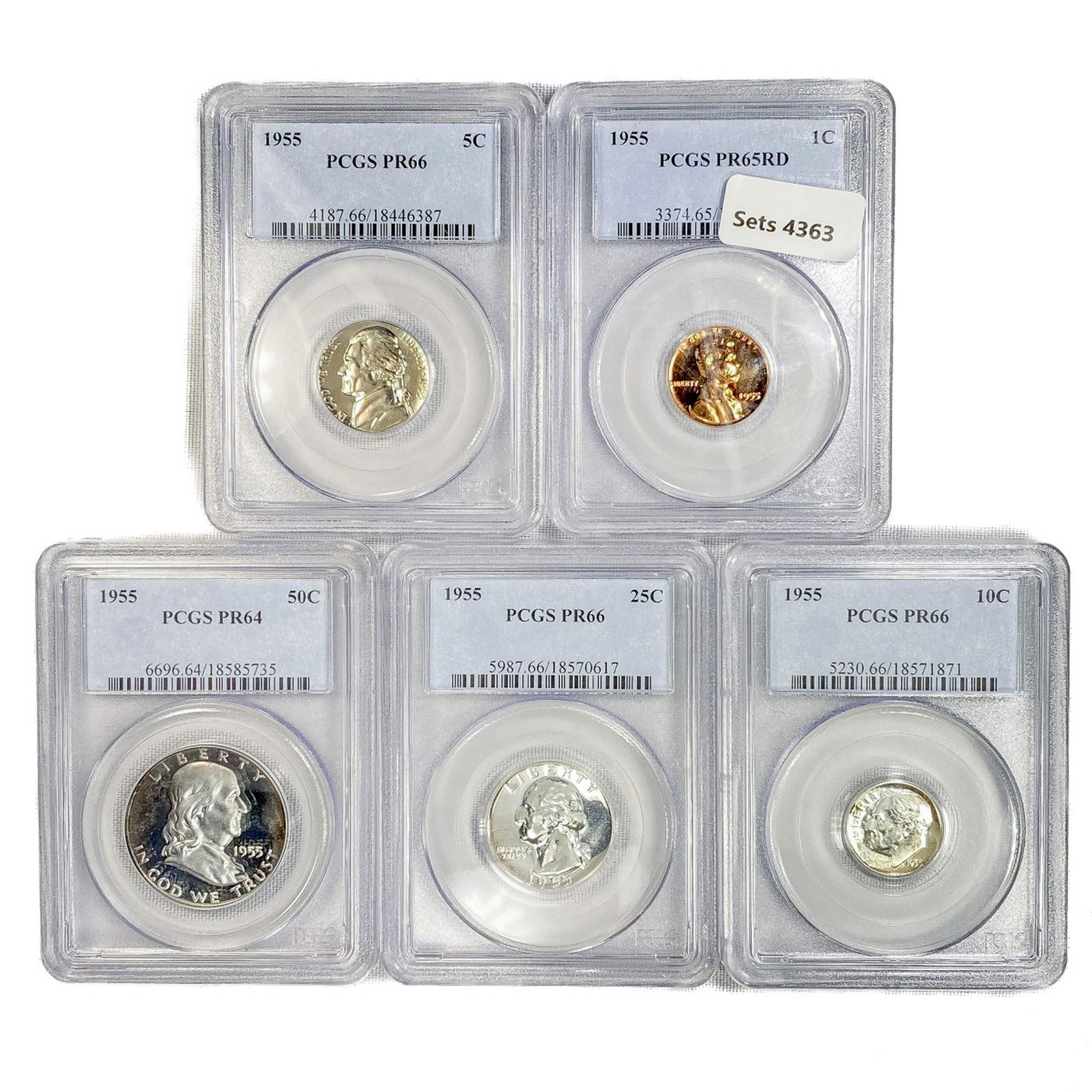 1955 US Proof Set (5 Coins) PCGS (1 of 2)