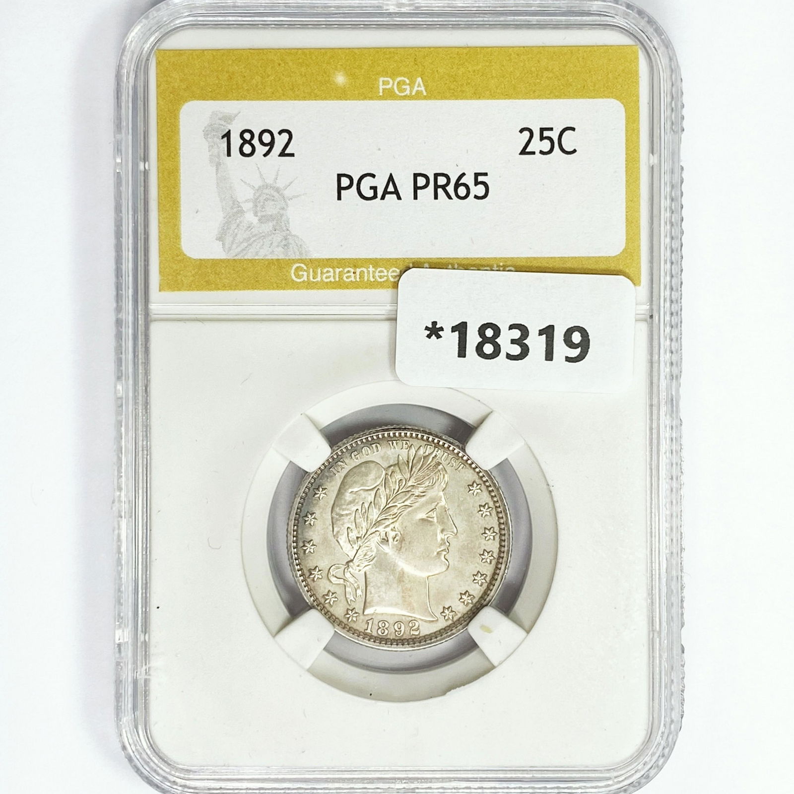 1892 Barber Quarter PGA PR65 (1 of 2)