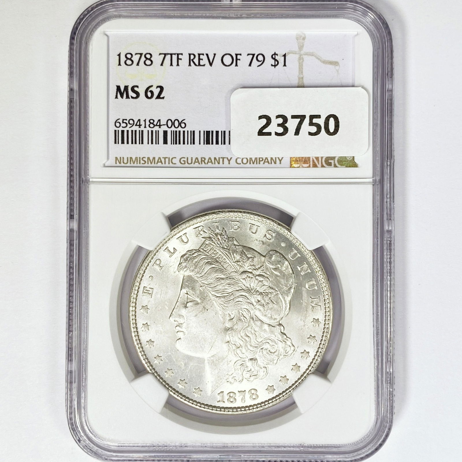 1878 7TF Morgan Silver Dollar NGC MS62 Rev 79 (1 of 2)