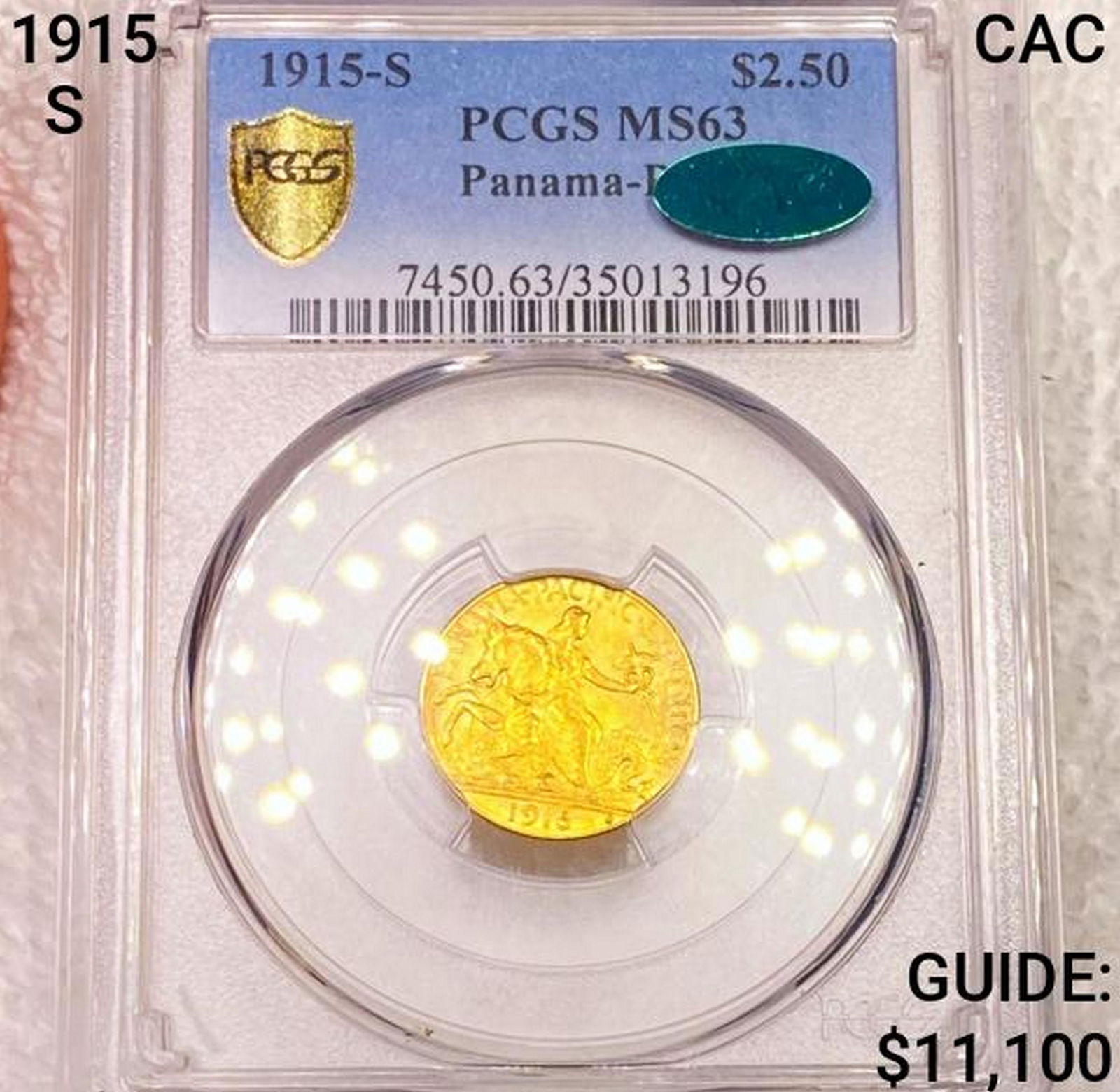 1915-S CAC $2.50 Gold Pan American Expo PCGS MS63 (1 of 2)