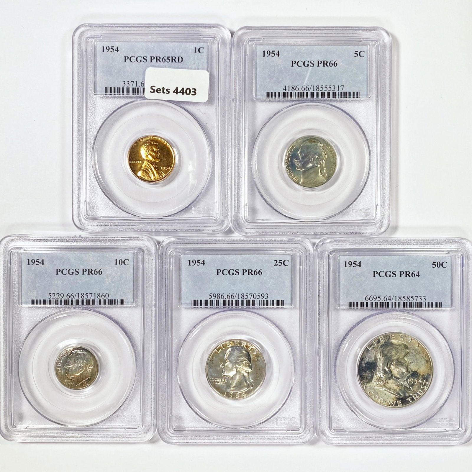 1954 US Proof Set (5 Coins) PCGS (1 of 2)